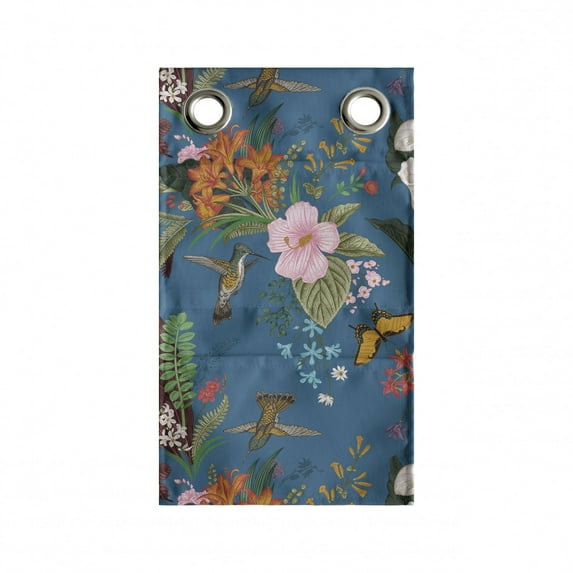 Botanical Hanging Pocket Organizer, Repetitive Flowers Plants Butterflies Birds Blooming Garden Elements Theme, Printed Polyester Storage Bag with Pockets, 9" x 27", Multicolor