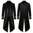 thumbnail image 2 of Haitryli Mens Steampunk Vintage Tailcoat Halloween Costumes Victorian Medieval Frock Tuxedo Jacket Black L, 2 of 3