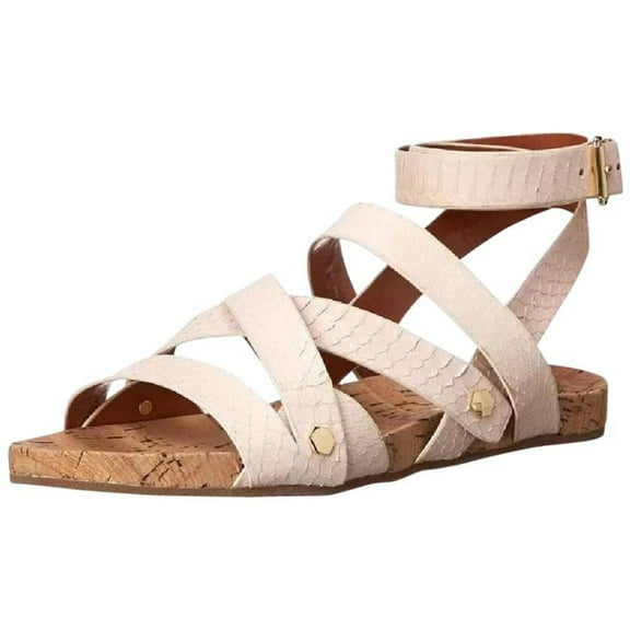 Rebecca Minkoff Women's Tristen Leather Open Toe Sandals Sz 8.5 Blush