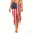 thumbnail image 3 of Women 4th of July Sarong Independence Day Flag Swimsuit Coverups Summer Print Chiffon High Slit One Size Wraps Beach Bikini Bathing Suit Swimwear Wrap Cover Up, 3 of 6