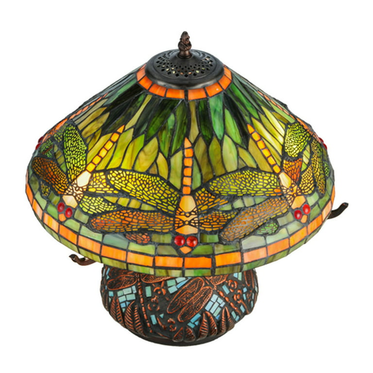 Authentizität garantiert! Meyda Tiffany Light - Bronze-195pack 26681 Three Mahogany - Lamp Table Dragonfly - - Tiffany