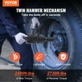 thumbnail image 2 of VEVOR 1 Inch Air Impact Wrench, Up to 2730 ft-lbs Reverse Torque Output 1" Pneumatic Impact Gun Lightweight w/ 2 Handles for Heavy Duty Repairs and Maintenance, 2 of 9