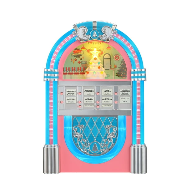 10.5" Vintage Christmas Jukebox Pink