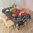 thumbnail image 6 of Red and Black Pioneer Flower Pattern Rectangle Tablecloth 60"x120",Waterproof Polyester Rectangle Table Cloth, Wipeable Spillproof Polyester Tablecloth for Dining, Camping, Indoor and Outdoor, 6 of 6