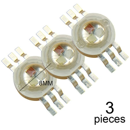 

Pack of 3 LED Chip 3W Brightness 120 Degree 350mA Lamp Chips Stage Decorations Widely Applicable COB Driver Emitters Light Bulb