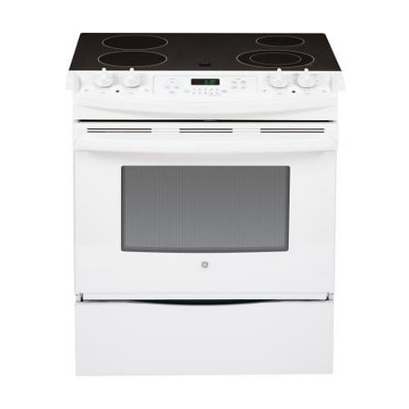 GE GE JS630DFWW 30; Slide-In Electric Range with 4.4 cu. ft. Capacity Smooth Ceramic Glass Cooktop Smooth