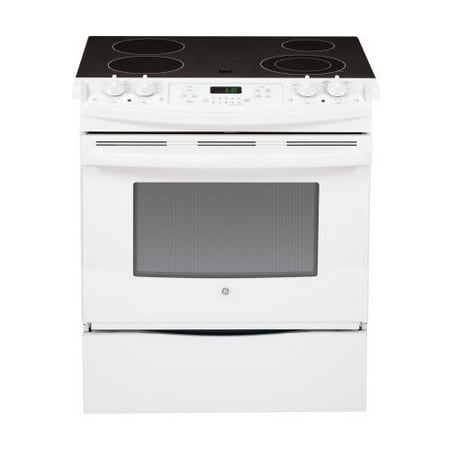 GE GE JS630DFWW 30; Slide-In Electric Range with 4.4 cu. ft. Capacity Smooth Ceramic Glass Cooktop Smooth