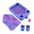 thumbnail image 3 of Bandeja para arte de diamantes con tapa, contenedor de almacenamiento fácil de usar, bandeja clasificadora de cuentas azul y violeta, 3 of 8