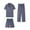 Gray B, variant on Afuyipoi Mens Pajamas Set 3PC,Button Down Breathable Casual Short Sleeved Button Down Sleepwear Navy L