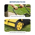 thumbnail image 4 of Push Lawn Sweeper, 30-Inch Manual Collector, 10 cu ft Heavy-Duty Mesh Bag, Wheel-Driven, 10-Level Adjustable Height for Lawn, Leaves, Outdoor Debris – Yellow, 4 of 7