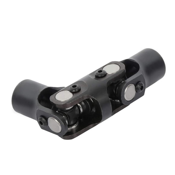 ROADFAR Smooth Steering Universal Joints 3/4"" Round -3/4"" Round Black Double U-Joint Shaft