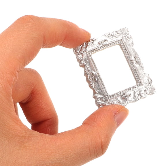 AURARMLET Mini Picture Frames Miniature Photo Frame Silver Resin 30pcs