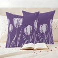 thumbnail image 3 of Purple Flower Outdoor Waterproof Pillow Covers, Country Garden Floral Aesthetics Plant Decorative Square Throw Pillowcase Sofa Cushion Sham for Patio/Couch/Chair, 16"x16" 2 Pack, 3 of 8