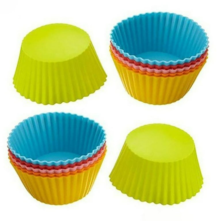 Vearear Kitchen Baking Supplies,10Pcs Round Silicone Cake Muffin Cupcake Mold Maker Reusable Pastry Baking Tool, Other
