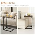 thumbnail image 5 of YRLLENSDAN C Shaped End Table for Couch Slim Side Table C Side Table Small Sofa Table with Adjustable Feet Tiny End Tables for Small Spaces, Brown 2 Pack, 5 of 7