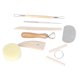 thumbnail image 3 of Kit de herramientas de cerámica 8 piezas Mangos de madera de doble cara Herramientas de arcilla de cerámica para tallar y dar forma, 3 of 9