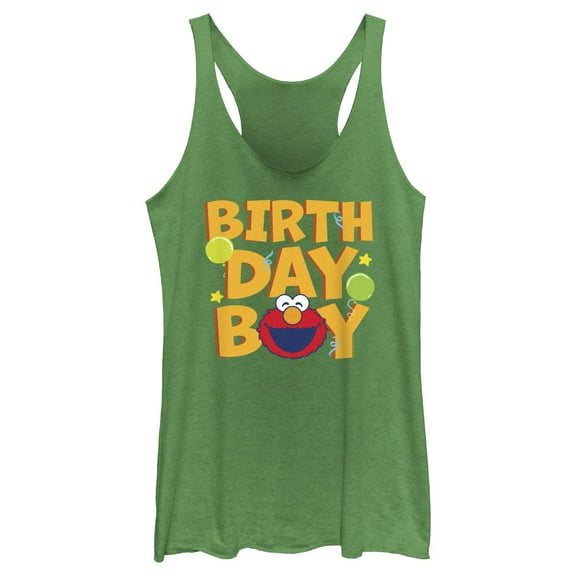 Women's Sesame Street Birthday Boy Elmo  Racerback Tank Top