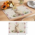 thumbnail image 6 of Easter Cute Bunny Placemats Set of 8 Eggs Spring Daisy Flowers Vintage Place Mats Indoor Wipeable Table Mats Washable Cloth Dining Table Placemats for Kitchen Holiday Party Home Decor 13x19 Inch, 6 of 9
