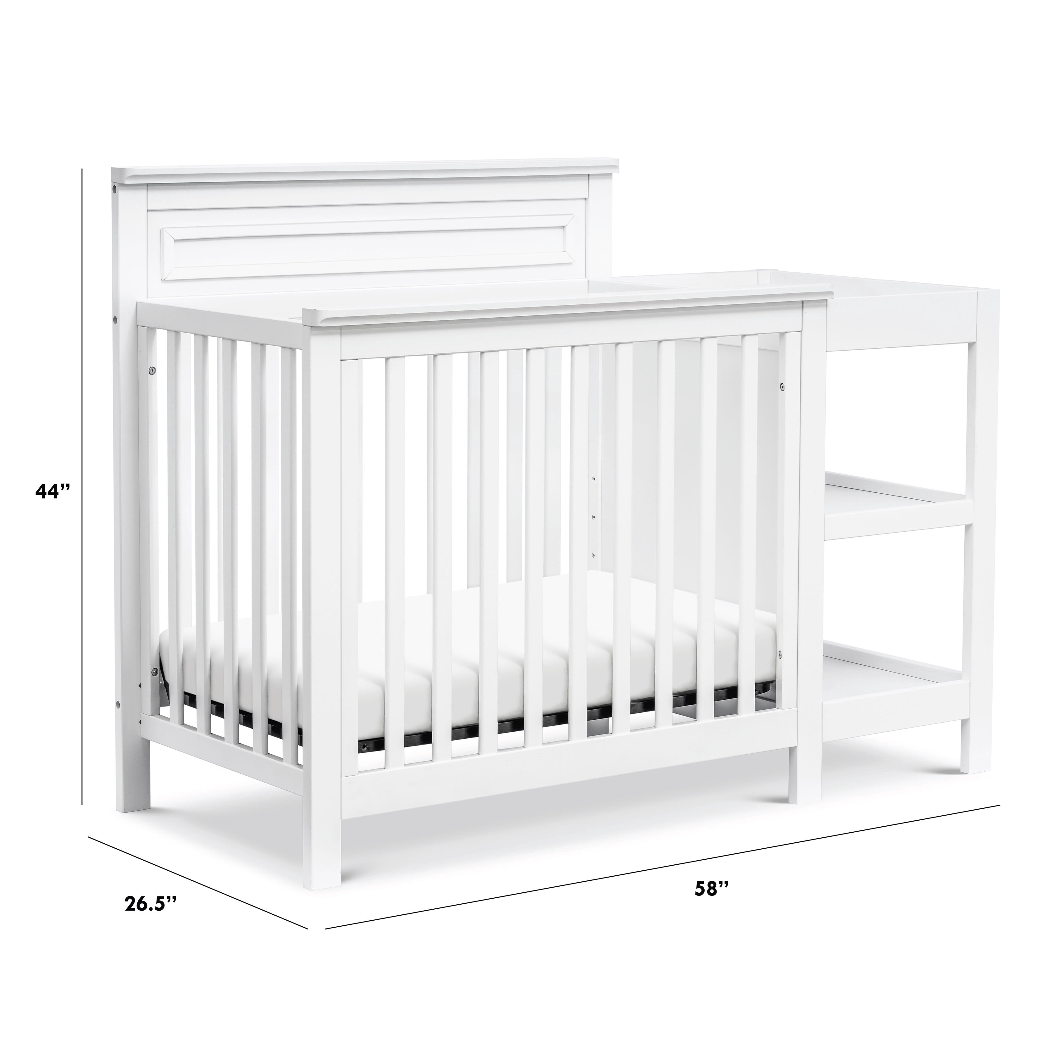 DaVinci Autumn Pine Wood 4-in-1 Mini Crib & Changer Combo in White