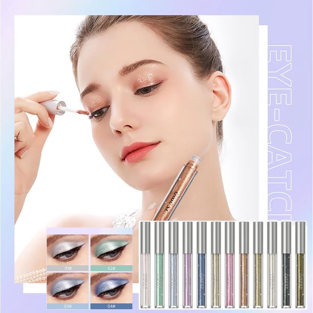 Ganfancp Sombra de Ojos Líquida Purpurina Lentejuelas Nacaradas Brillo Mate Color Iluminador Sombra de Ojos Líquida Ofertas Flash 1X Sombra de Ojos