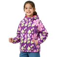 thumbnail image 2 of CPNG Girls Hooded Jacket Rainproof Windproof Windbreaker Coat with Colorful Print Fleece Lined Warmth Hiking Windbreaker, 2 of 6