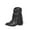 Black Fringe Western Boots, variant on Women's Fringe Western Boots Wide Calf Riding Cowgirl Cowboy Boots Winter Boots Faux Leather Block Heel Ankle Boots Mid Calf Boots Black 39