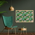 thumbnail image 2 of Luau Wall Art with Frame, Exotic Illustration of Leaves and Pastel Tone Plumeria Flowers Repeated, Printed Fabric Poster for Bathroom Living Room, 35" x 23", Teal Green, by Ambesonne, 2 of 2