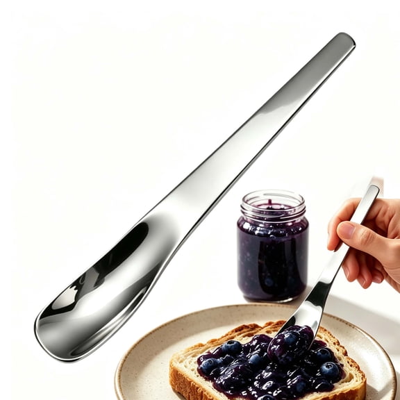 Long-Handle Stainless Steel Dessert Spoon, Deep Spoon with Ergonomic Handle for Coffee Ice Cream Cake Desserts, Durable Kitchen Utensil Set