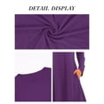 thumbnail image 7 of Fancyglim Women's Long Sleeve Casual Dress Loose T-Shirt Dress with Pockets Purple M, 7 of 7