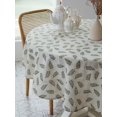 thumbnail image 5 of Verolix Blue Floral Round Tablecloth 60 Inch, Farmhouse Flower Polyester Table Cover for Dining Table Decor, 5 of 5