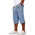 thumbnail image 2 of Enridrech Mens Jogger Capris Pants Plain Drawstring Elastic Waist 3/4 Length Pant Straight Leg Summer Casual Capri Shorts, 2 of 6