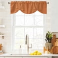 thumbnail image 3 of Burnt Orange Burlap Texture Tie Up Valance Curtains for Windows, Kitchen Curtains Window Treatments, Farmhouse Vintage Orange Short Window Shades Valances for Bedroom Bathroom Cafe 42"x18", 3 of 8