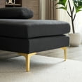 thumbnail image 5 of Zimtown Convertible Sectional Sofa,U Shaped Couch with Double Reversible Chaise, Soft Linen Fabric Sectional Couch with Metal Feet Black, 5 of 10