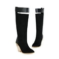 thumbnail image 4 of OKBOP Womens High Heels Knee-High Boots-Girls Rain Boots Christmas Vintage Winter Boots for Women Black, 4 of 5