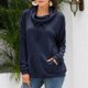 thumbnail image 4 of Blusa superior de felpa con cuello de pila de Cachemira suelta de manga larga para mujer Fridja  ghj987+4742, 4 of 7