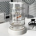thumbnail image 2 of Boîte de Rangement pour Bijoux Rotative Transparente à Plusieurs Couches avec Compartiments pour Bagues et Boucles d'Oreilles, Porte-Clips et Design Portable pour Organisateur, Voyage et Commode 8X8X6In 0.8Lb, 2 of 7