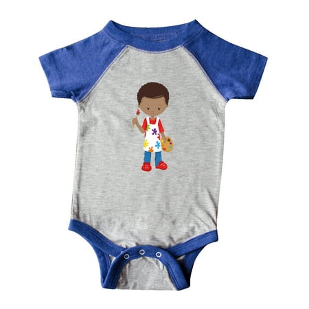

Inktastic African American Boy Painter Paint Artist Gift Baby Boy Bodysuit