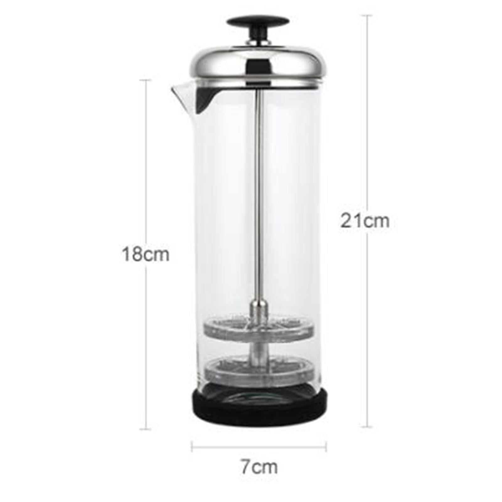  Manual Milk Creamer Hand Pump Frother Cappuccino Latte Coffee  Foam Pitcher with Handle, Lid, Double Layer Filter Screen, Stainless Steel,  17-Ounce Capacity (500ml): Home & Kitchen