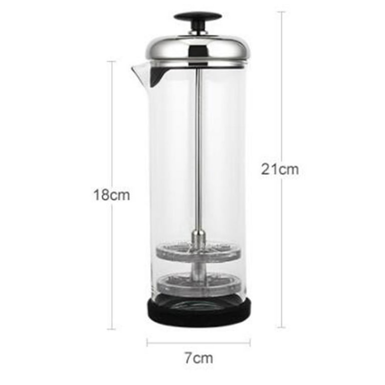 Manual Milk Frother Steel Handheld Milk Frothing S, Milk , Double Mesh Coffee Creamer Milk Frothing (400ml), Size: 8.25 x 2.75, Silver