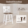 thumbnail image 3 of Gymax 24'' Swivel Barstools Set of 4 w/Backrest Large Seat Footrest for Kitchen Island White & Walnut, 3 of 10