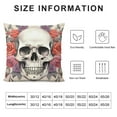 thumbnail image 5 of COMIO  Halloween Pillow Covers Rustic Skull Rose Floral Gothic Halloween Pillows Decorative Throw Pillows Case Fall Holiday Farmhouse Outdoor Cushion Covers for Couch, 5 of 5