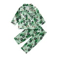 thumbnail image 1 of SUNSIOM Kids Christmas Pajama Sets Tree/Snowflake Print Long Sleeve Button-up Tops Pants Loungewear Set, 1 of 6