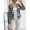 thumbnail image 2 of OYYN Women's Lightweight Open Front Geometric Print Short Casual Jacket, 2 of 3