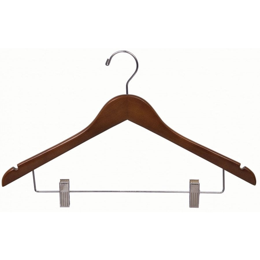 nternational Hanger Walnut Wood Combo Clothes Hangers, Brown, 50 Count