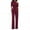 Wine, variant on Babysbule Jumpsuit for Women Women's Solid Off Shoulder Short Sleeve With Belt Slim Jumpsuit