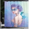 thumbnail image 4 of Ambesonne Winter Shower Curtain, Fantasy Snow Queen, 69"Wx70"L, Violet Blue Pale Green, 4 of 5