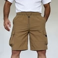 thumbnail image 2 of Men's Casual Sports Shorts with Elastic Waistband Zipper Pocket, Athletic Shorts, Quick Dry, Lightweight, Stretchy, Gym Workout, Running, Hiking, Daily Wear, Summer | AESTIVO,Khaki M, 2 of 9