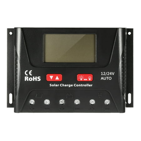 Unique Bargains 12V/24V 30A PWM Solar Charge Controller Battery Regulator Overload (Best Battery For Solar Charging)