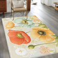 thumbnail image 2 of Vintage Red Area&nbsp;Rug 3x5ft Yellow Blue Poppy Watercolor Floral Plant Non-Slip&nbsp;Washable Square&nbsp;Rugs Soft Felt Indoor Floor Mat for Bedroom Kitchen Living Room Bathroom, 2 of 9