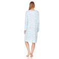 thumbnail image 3 of Lati Fashion Women Nightgown Sleepwear Pajamas Female Long Sleeve Sleep Dress Nightshirt Blue XXL, 3 of 4